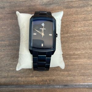 Fossil black men’s watch genuine diamond